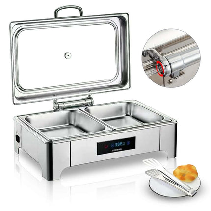New Customizable Stainless Steel Electric Food Warmer-Large Capacity Buffet Heating Pot With Temp Display For Hotel Catering