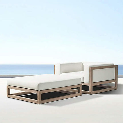 Customized Eco-Friendly Modern Aluminum Frame Outdoor Sofa Set With Pull-Out Section for Living Room and Villa Use