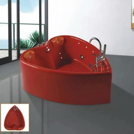 High-Quality Soaking Bath Tub Art Design Solid Resin Red Custom Heart Shape Bathtub