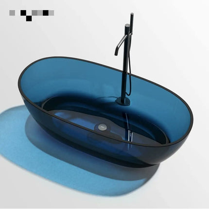 Modern Freestanding Resin Bathtub Colorful Transparent Bathroom Tub for Soaking Hotel Use