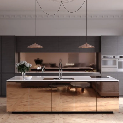BNITM Premium Custom Kitchen with Sink Eco-Friendly Modular Design for High-End Homes and Luxury Residential Use