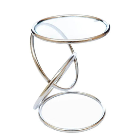 Piercing Side Table | Chrome Metal Frame with Tempered Glass | Modern Elegant Design