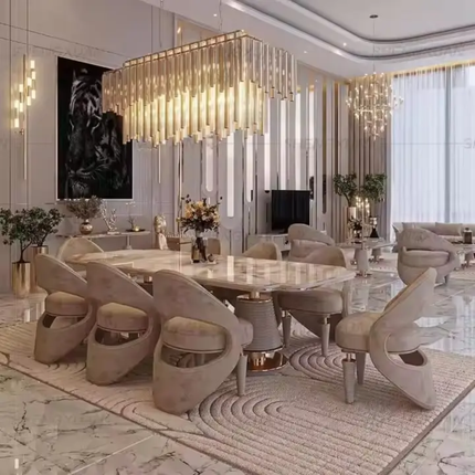 Furnistyle Luxury High-End Dining Table Set – Premium Marble Furniture Customizable to Suit Your Style and Space
