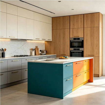 Custom Modern Slim Shaker Kitchen Cabinet Custom Finish Kitchen Cabinet Island With Sink Set Island Wooden Kitchen Cabinet Set