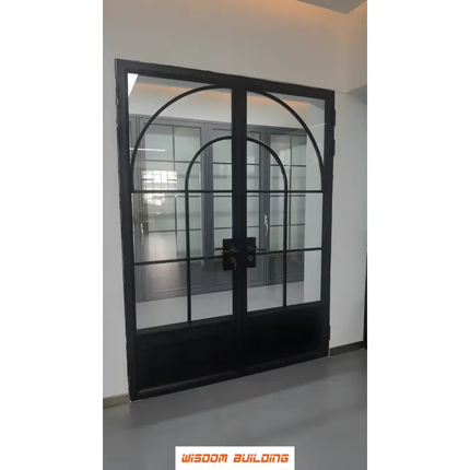 Minamally Designed Black Powder-Coated French Doors For Villa For External Aluminum Alloy Exterior Living Room Dining Balcony