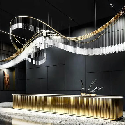 Nordic Modern Luxury Glass Chandelier Light Long Custom Indoor Decor For Hotel Lobby Bar Villa Stair Hall Chandeliers