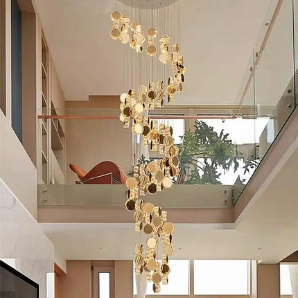 High Quality Modern Led Crystal Stair Chandelier Creative Design for Duplex Living Room Bedroom Entrance Crystal Chandelier