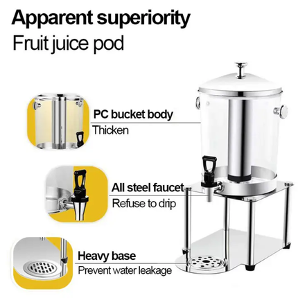 New Type Commercial Hotel Restaurant Equipment Beverage Juice Drink Dispenser Container With Tap