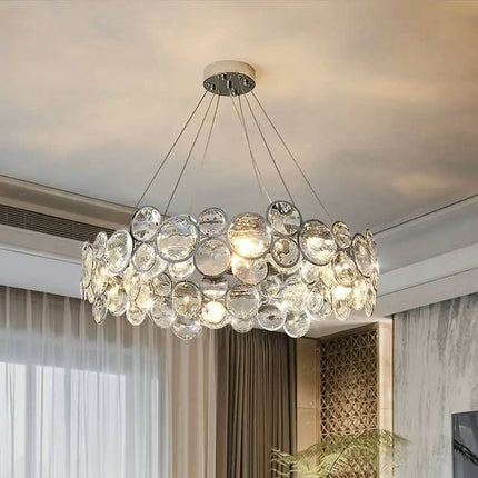 Creative Luxury Adjustable Height LED Crystal Bubble Chandelier Pendant Lamp For Living Room & Bedroom