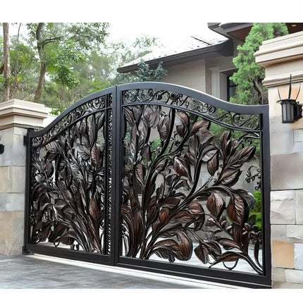 Customized House Villa Garden Luxury Driveway Wrought Iron Gate Entrance Main Aluminum Gate