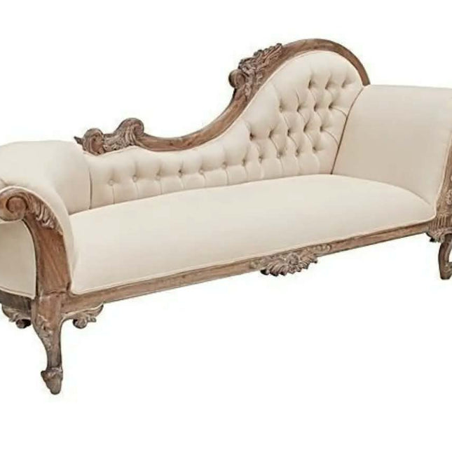 Victoria Sofa Style French Chaise Lounge/Hotel Lounge Furniture Traditional Wood/Wooden Normal Tufted Antique Lounge For Hotels