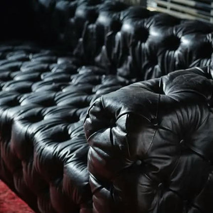 Bespoke Chesterfield Leather Sofa Chester Field 3 Seat Couch Home Living Room Wabi Sabi Style Sofa