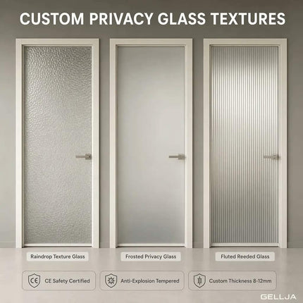 New Modern Villa Aluminum Alloy Shower Doors Tempered Glass Extremely Narrow Frame Interior Door Swing Waterproof Doors