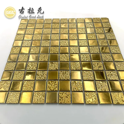 30×30 Gold Mosaic Tile Square Shiny Ceramic Mosaic Tile