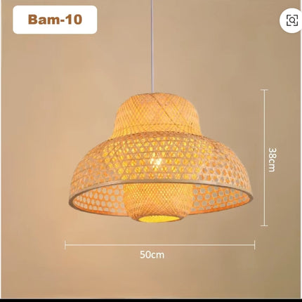 Handmade Bamboo Lampshade for Restaurant Hotel or Coffee Bar Retro Japanese Style Counter Rattan Chandelier