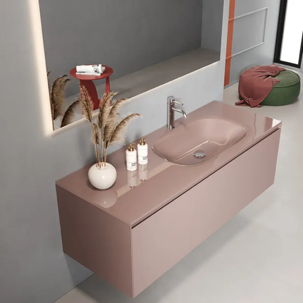 BOWEIYA modern bathroom vanities tempered glass integrated basin toilet washbasin sink washbasin integrated cabinet