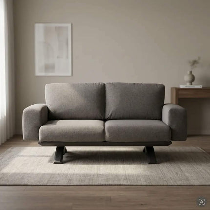 Modern Three Seat Reclining Sofa PU Leather Upholstered Foam Filled Square Straight Arm Tight Back Metal Legs Living Room