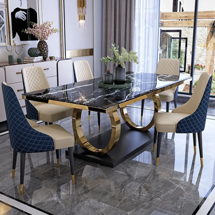 Modern Marble Dining Table Set Stylish Furniture with Chair