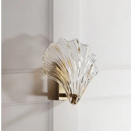 Iron Glass Material Bedroom Headboard Shell Wall Lamp Light Luxury Modern Simplicity