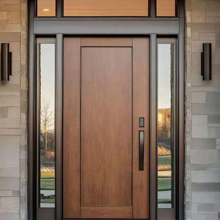 European Style Ornate Carved Warm Insulated Elegant Villa Main Entrance Exterior Wood Door
