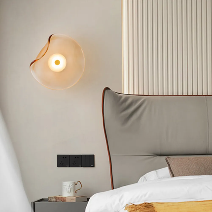 Modern Minimalist Irregular Round Glass Wall Lamp Led Lamp For Bedside Background Wall Living Room Wall Lights for Home Decor