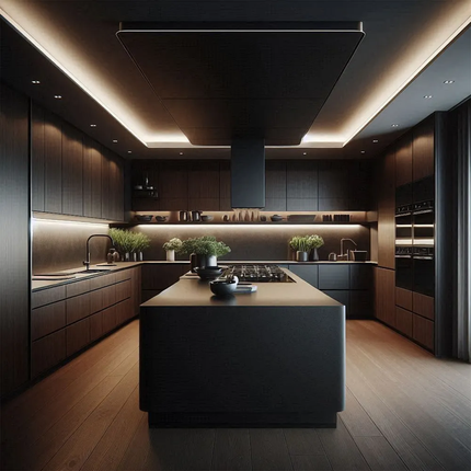 Customize Modern Wood Veneer Plywood Cabinets with Island Foshan Factory Custom Modular Cabinet with Free 3D Service