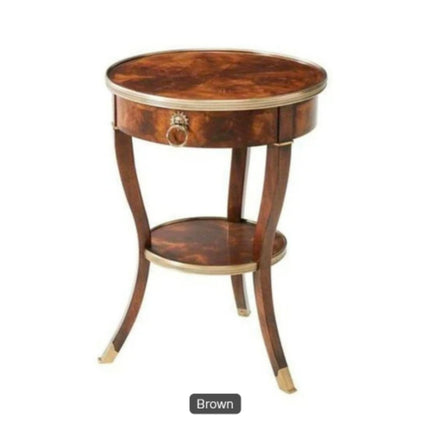 New Wood Multi-functional Mahogany and Brass Bound Lamp Table Tablecreative End Side Table For Living Room with Drawer