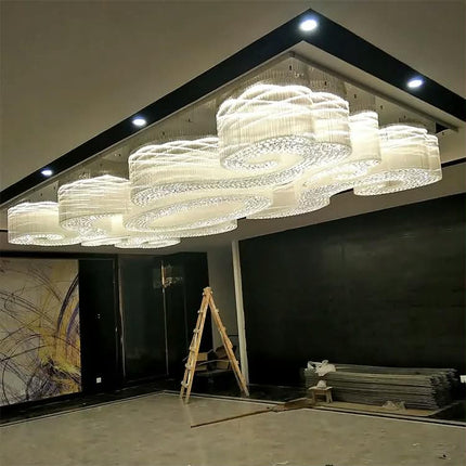 Custom Luxury Island Panel High Ceiling Chandelier Light Chinese Style Decoration for Weddings for Home Use