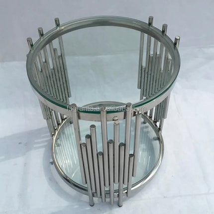 Modern Style Round Shape Side Coffee Table Indoor Living Room Furniture Stainless Steel End Table