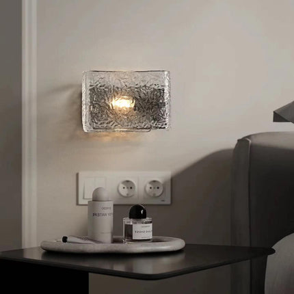 Light Luxury Crystal Iron Rectangular Shade Wall Lamp Post-Modern Minimalist Design For Bedroom Living Room & Restaurant