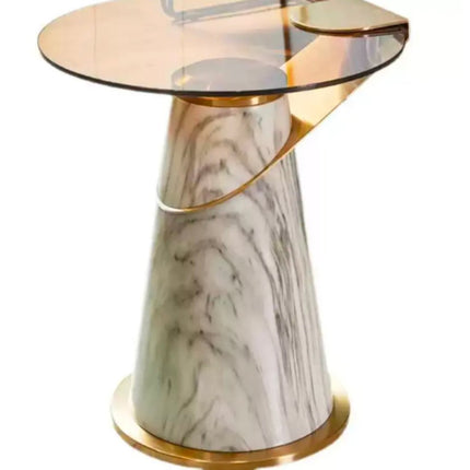 New Elegant Home Corner Table Italian Minimalist Modern Rotating Foldable Living Room Stone-Effect Surface Ultra-Slim
