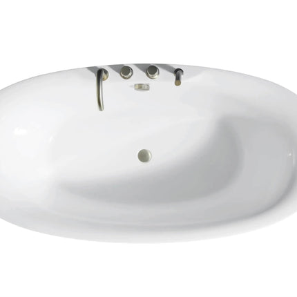 COMFY 68.5" Oval Modern Soaking Acrylic Freestanding Corner Bathtub CUPC CE Certified Eco-Friendly 5-Year Warranty Strainer