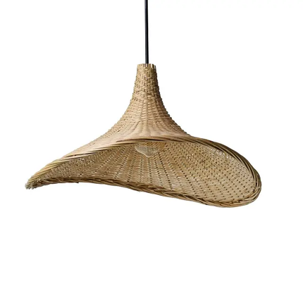 Customizable Modern Design Rattan Pendant Light with Elegant Sweeping Curve for Hotels Resorts Villas