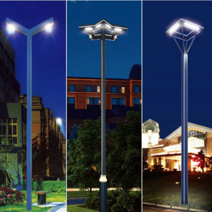 LED Landscape Lighting Blue Ring Top Lamps Decor Aisle Lawn Garden Light Community Villa Road Forked Tail Pillar Lamp