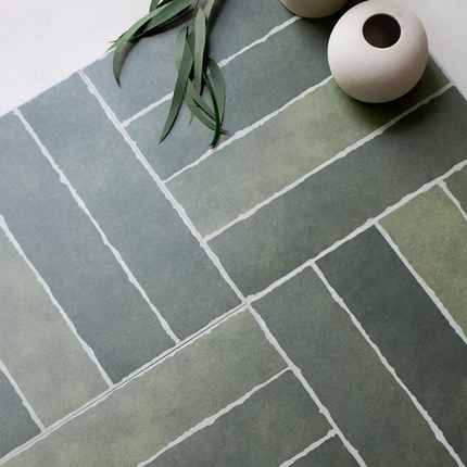 Rectangular Retro Green 300x300mm Tiles for Kitchen Bathroom Balcony Background Wall Restaurant Villa Homestay Rectangular Tiles
