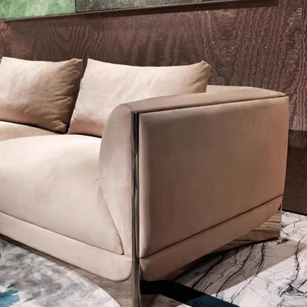 Leidenuo Modern Light Luxury Reclining Sectional Sofa Set Lazy Matte Fabric