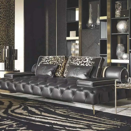 Italian Luxury Modern High End Leather Couch Living Room Sofa Furniture Sofa Set Designs Home Furniture