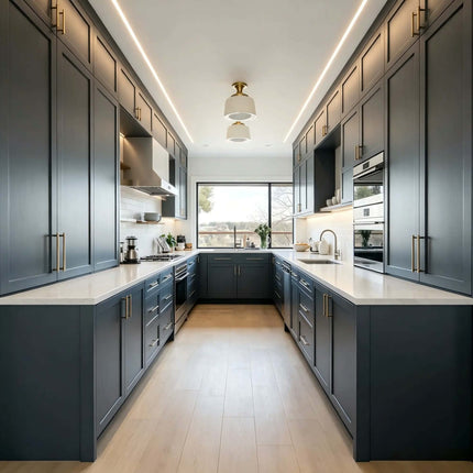 Modern Farmhouse Shaker Style Plywood Pre-Assembled Custom Design Island Modular RTA Eco-Friendly Fireproof 1 Kitchen Cabinet