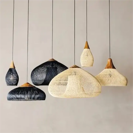 Chinese Style Crystal Rattan Lighting Bamboo Lamp 3000K Pendant Light for Hotel & Restaurant 220V Indoor Hanging Installation