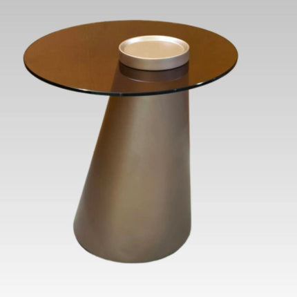 New Arrival Factory Wholesale Modern Minimalist Tempered Glass Top MDF in Metallic Lacquer Living Room Side Table Coffee Table