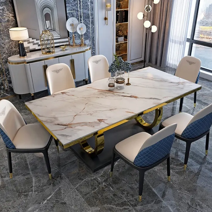 Modern Marble Dining Table Set Stylish Furniture with Chair