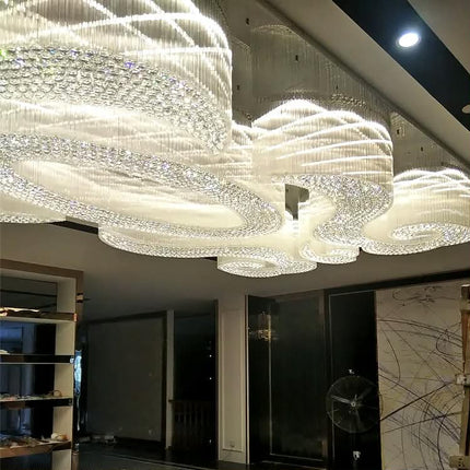 Custom Luxury Island Panel High Ceiling Chandelier Light Chinese Style Decoration for Weddings for Home Use