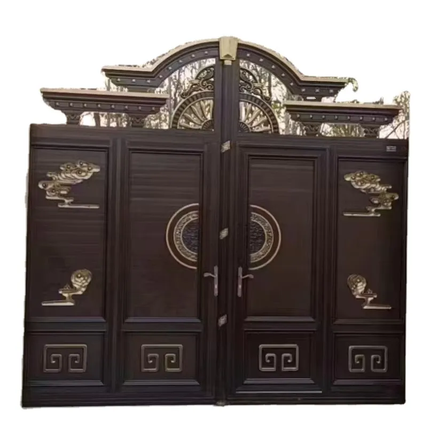 Aluminum Main Gate Designs of Retractable Gate for Security QG L1726 Sale Top Anti Style Industrial Government School Pattern