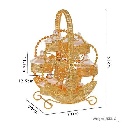 Exquisite High-Grade Wrought Iron Acrylic Fruit Plate Creative Windmill Rotating Snack Tray For Party Living Room Fruit Plate