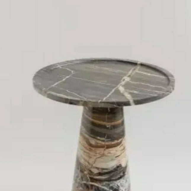 Customized Luxury Natural Stone Furniture Marble Bedroom Bedside Table Living Room Calacatta Viola Marble Side Table