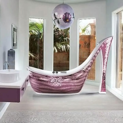 High Heels Shape Free Standing Cast Stone Modern Bathtub