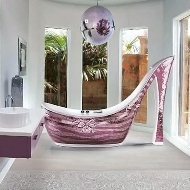 High Heels Shape Free Standing Cast Stone Modern Bathtub