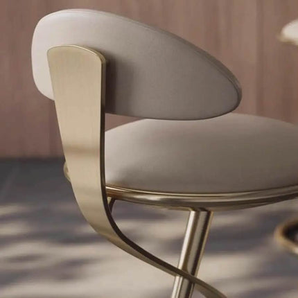 Home bar Chair Stainless Steel High Footrest with Cushion Soft Leather Chair
