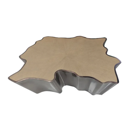 Italian light luxury tree root coffee table etched stainless steel living room furniture High-Low combination side table