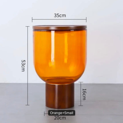 Creative Light Luxury Simple Bell Coffee Table Modern Simple Designer Round Living Room Colored Glass Side Table